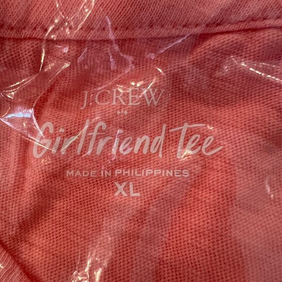 NWT J. Crew Neon Capri Pink/Peach Girlfriend Crewneck Tee - SIZE L - Picture 8 of 10